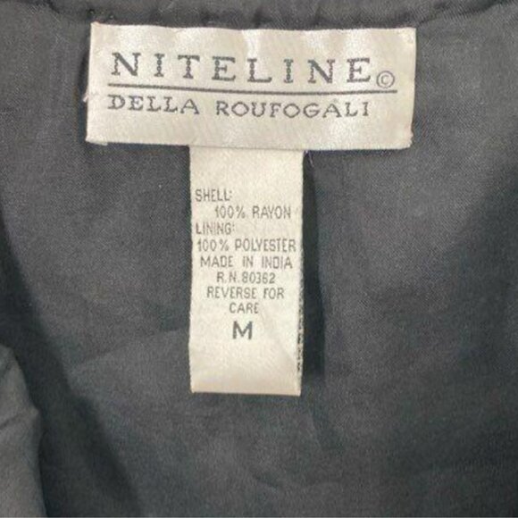 Niteline Della Roufogali Sequin Cropped Beaded Jacket Red Black Green Size M - Picture 3 of 3